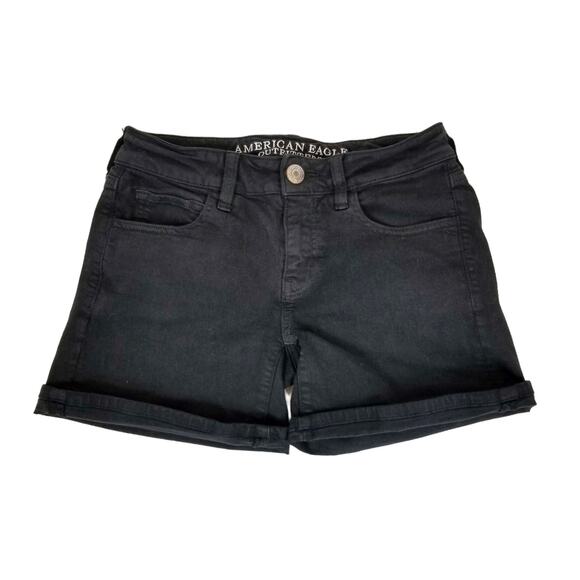 American Eagle Outfitters Women's Midi Shorts Black Size 2 - Picture 1 of 7